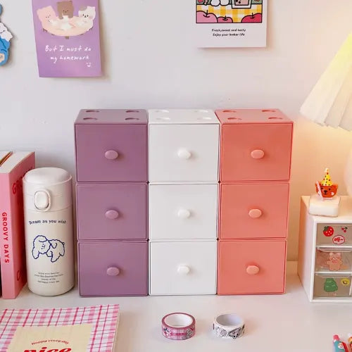 Combinable square desktop storage box