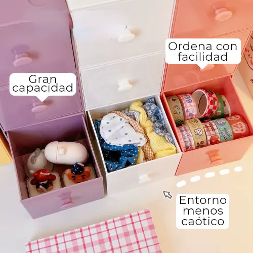 Caja de almacenamiento cuadrada combinable para escritorio